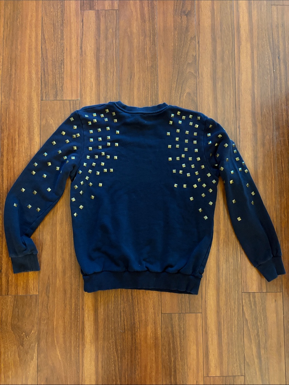 ASOS Navy Sweatshirt with Brass / Gold Stud Details - Picture 4 of 6